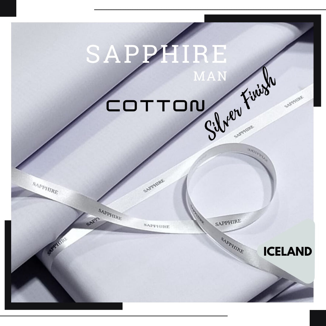 SILVER FINISH SAPPHIRE COTTON