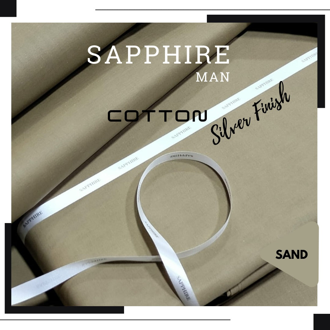 SILVER FINISH SAPPHIRE COTTON